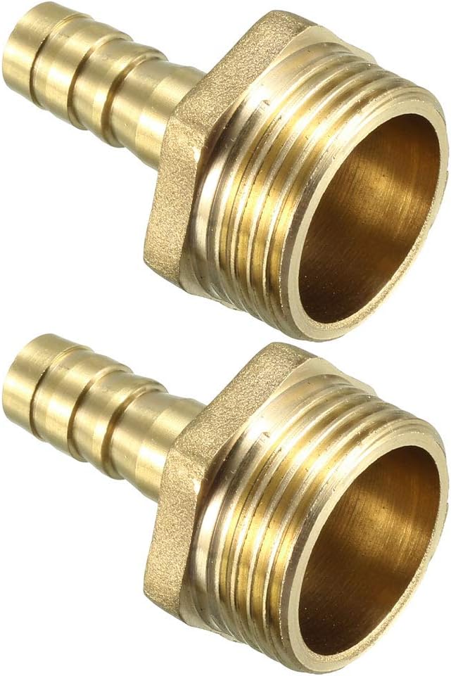 Brass Barb Hose Fitting Connector Adapter 12mm Barbed x 3/4 BSP Male Pipe 2pcs