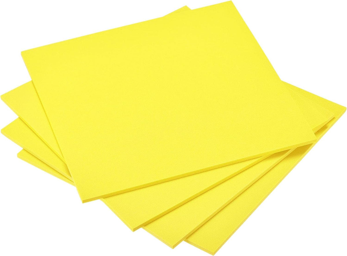 Yellow EVA Foam Sheets 10 x 10 Inch 5mm Thickness for Crafts DIY Projects, 4 Pcs