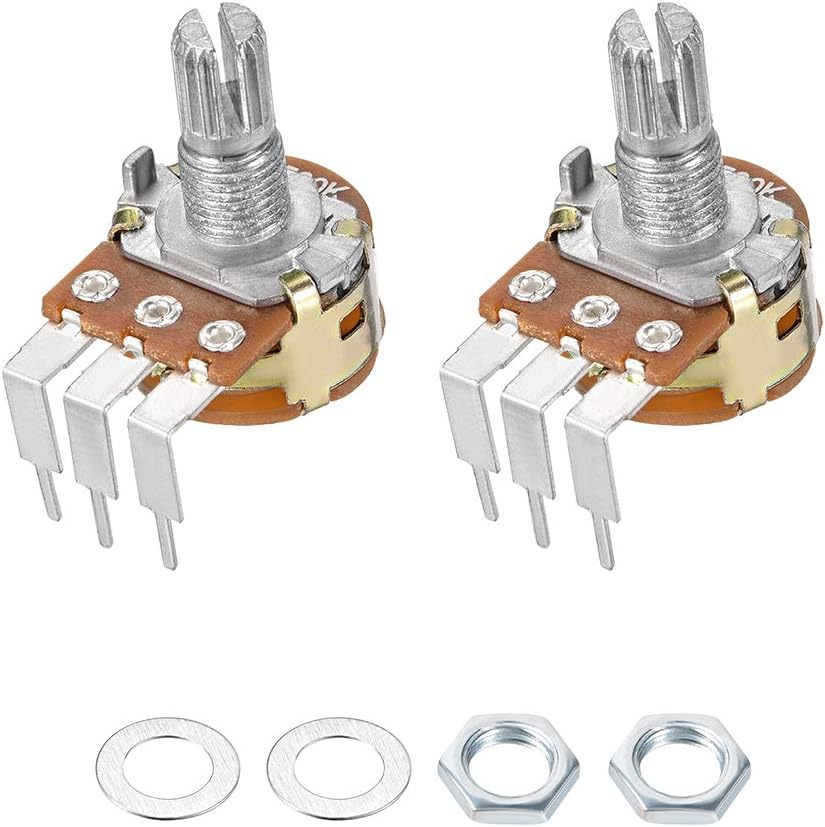 WH148 Potentiometer with Switch 50K Ohm Variable Resistors Single Turn Rotary Carbon Film Taper 2pcs