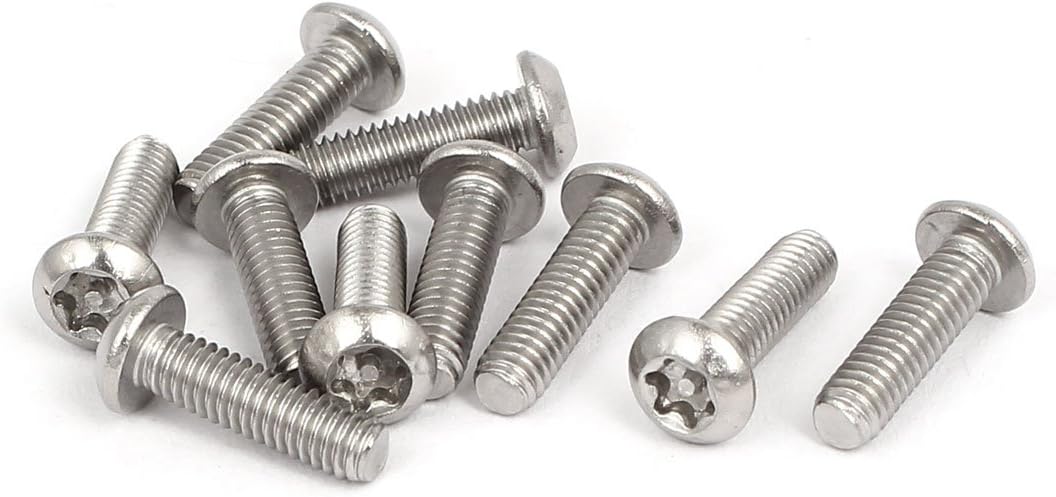 M4x14mm 304 Stainless Steel Button Head Torx Tamper Resistant Screws 10pcs