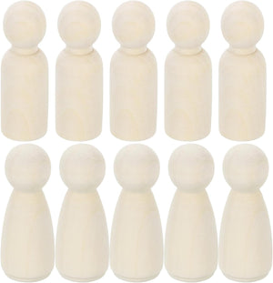 50 Pcs Wood Peg Dolls 2.17 Inch Female and Male Unfinished Dolls Bodies Natural Wooden Figures Decorative Peg People for Painting, DIY Arts, Crafts and Graffiti