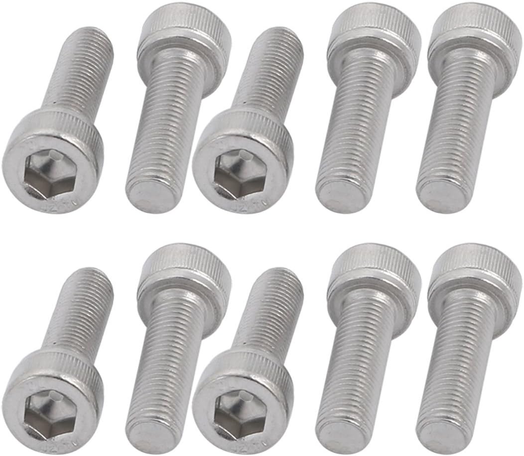 M6x20mm 0.75mm Pitch 304 Stainless Steel Hex Socket Head Cap Screws Bolts 10pcs
