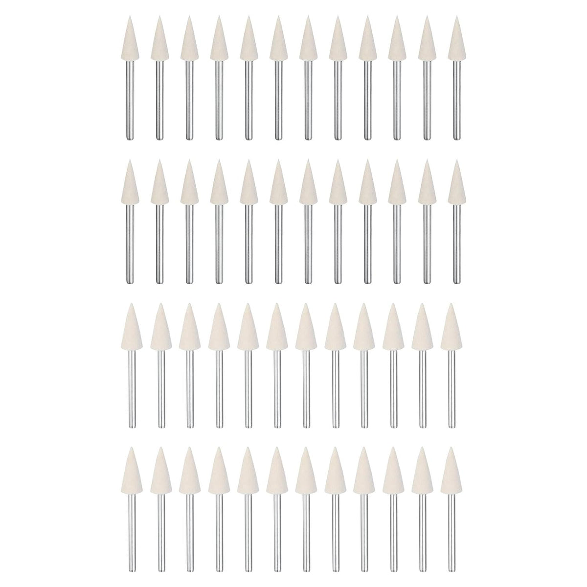 48pcs Polishing Buffing Wheel Set Wool Felt Rotary Tool Accessories Attachments with 1/8" Stainless Steel Shank for Watch Jewelry Car Polishing