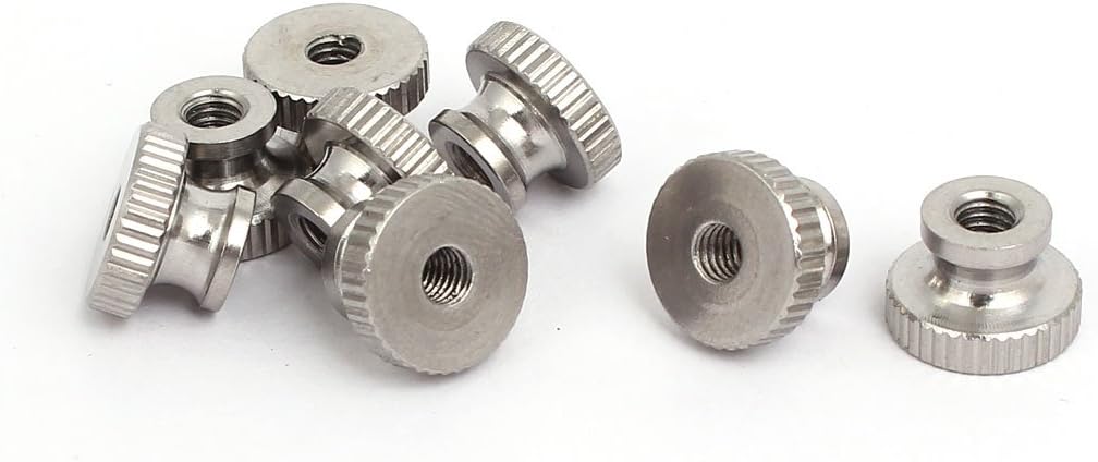 Knurled Thumb Nuts, 8Pcs M4x0.7mm 304 Stainless Steel Round Knobs Fasteners for 3D Printer Parts, Silver Tone