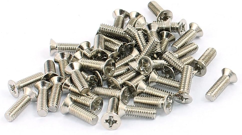 50 Pcs M2.5x8mm Stainless Steel Countersunk Flat Head Phillips Machine Screws Bolts