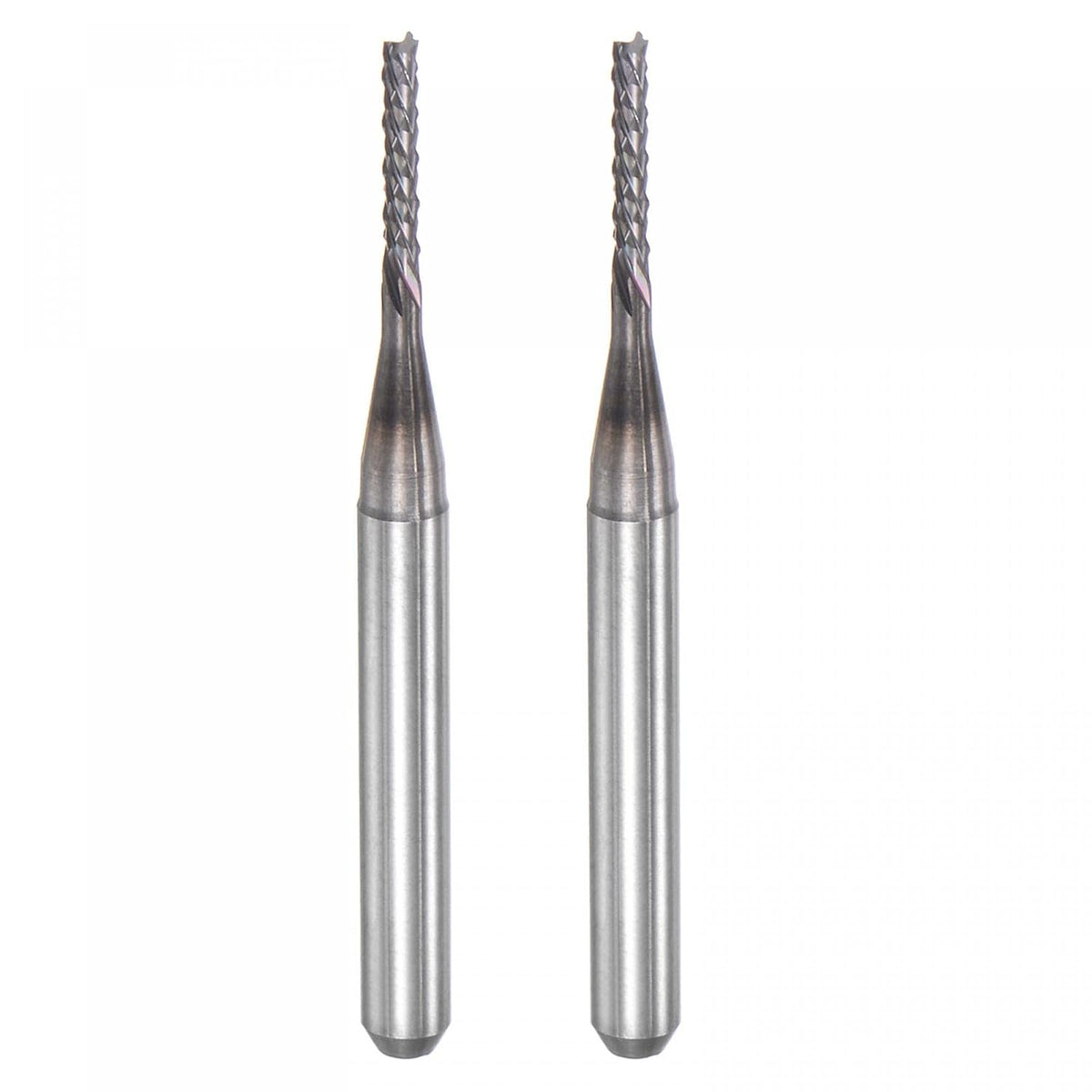 End Mill CNC Router Bits, 1.3mm x 8mm 1/8" Shank Diamond Film Coated Carbide Engraving Bit Milling Cutter Left Hand for PCB Plastic Fiber Wood 2pcs