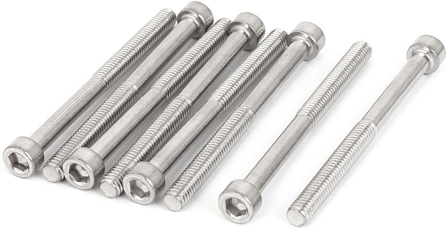 M6 x 70mm 75mm Length Stainless Steel Hex Socket Head Cap Screw Bolt 8pcs