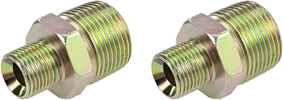 Reducing Pipe Fitting - Reducer Hex - 1PT x 1/2 BSP Male Connector Zinc Finish Plating 2Pcs