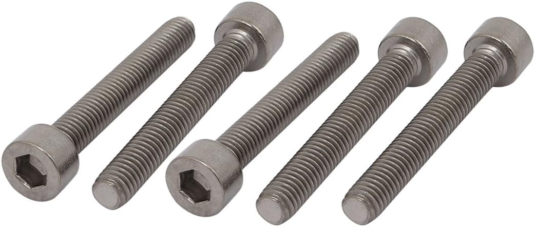 5 Pcs M5x35mm Thread Hex Socket Drive Cap Head Titanium Screw