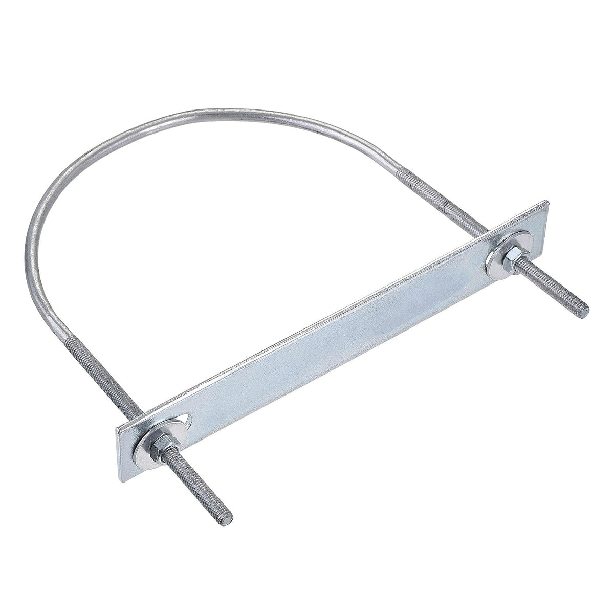 Round U-Bolt 1 Set 5.59"(142mm) Inner Width 180mm Length Steel M6 with Nut, Plate, Washer
