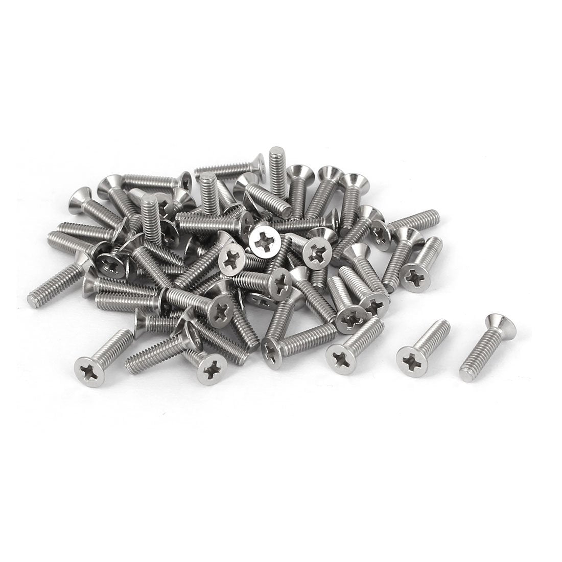 M2.5x10mm 316 Stainless Steel Countersunk Phillips Machine Screws Bolts 60 Pcs