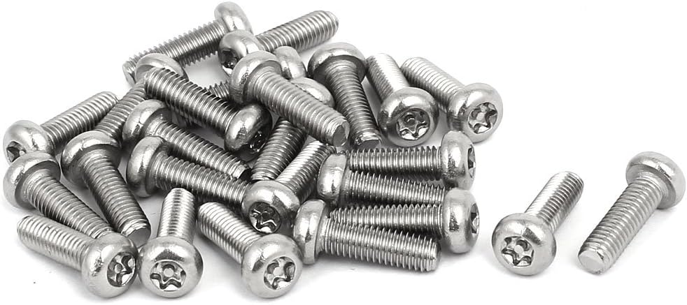 M5 x 16mm 304 Stainless Steel Torx Security Pan Head Screws Fasteners 25PCS