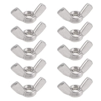#1/4"-20 Wing Nuts 304 Stainless Steel Shutters Butterfly Nut Hand Twist Tighten Fasteners Parts 10pcs