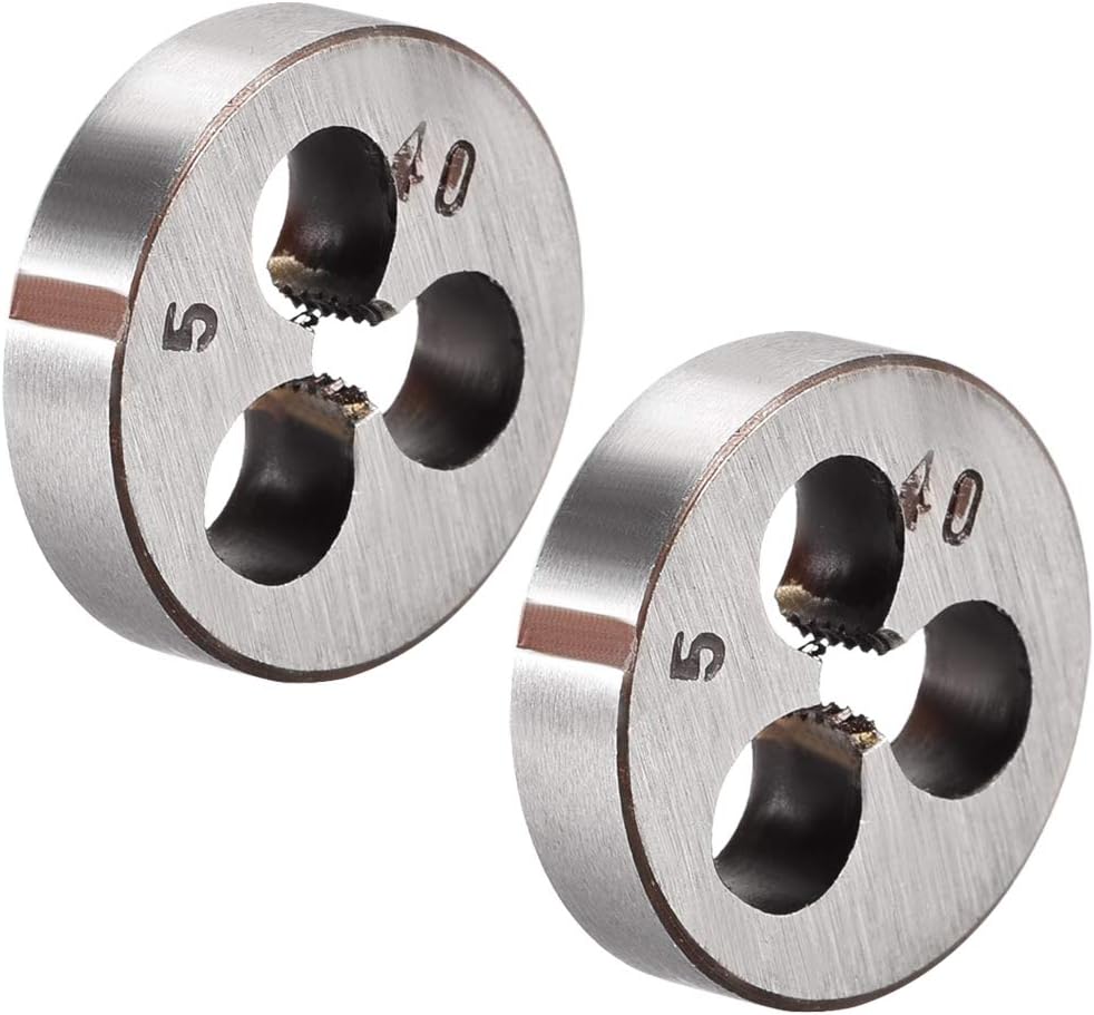 #5-40 UNC Round Die, Machine Thread Right Hand Threading Die, Alloy Tool Steel Screw Thread Cutting Die, 2pcs