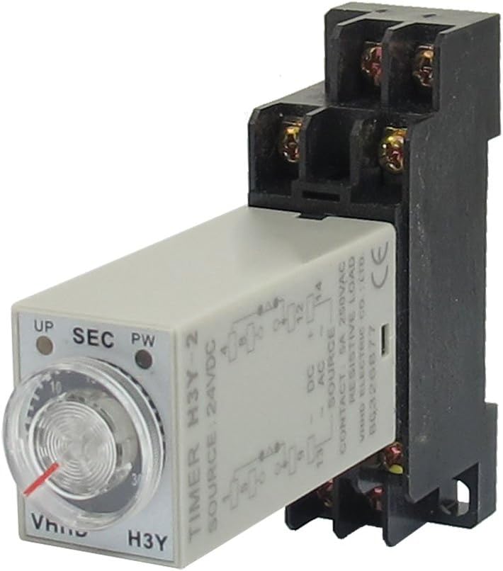 DC 24V H3Y-2 0-30S DPDT 8 Pins Power on Time Delay Relay w Socket