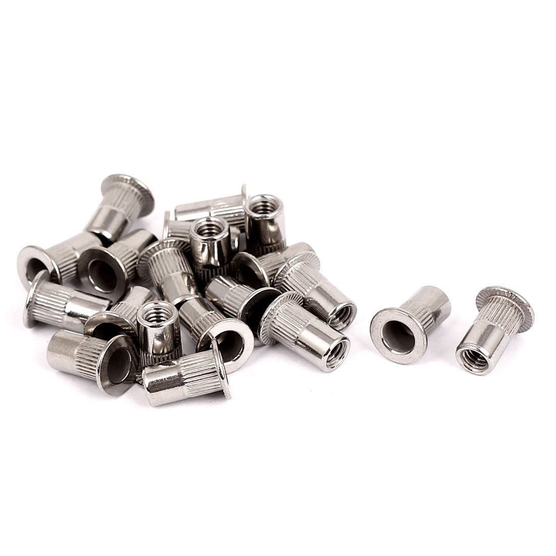 M4 Stainless Steel Serrated Flat Head Blind Rivet Nuts Nutserts 20 Pcs