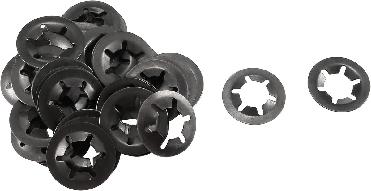 Internal Tooth Star Washers M12 x 25mm 65Mn Black Oxide Finish Push on Lock Washer Locking Clips Fastener 50pcs