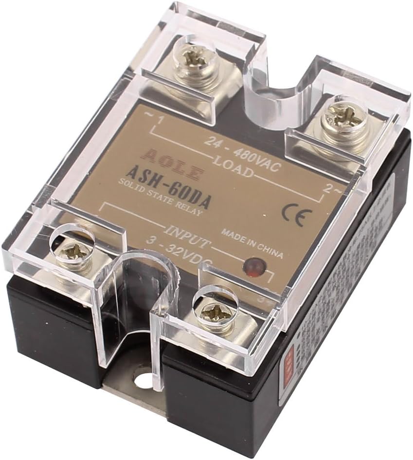 ASH-60DA 3-32VDC to 24-480VAC 60A Single Phase Solid State Relay DC to AC Relay
