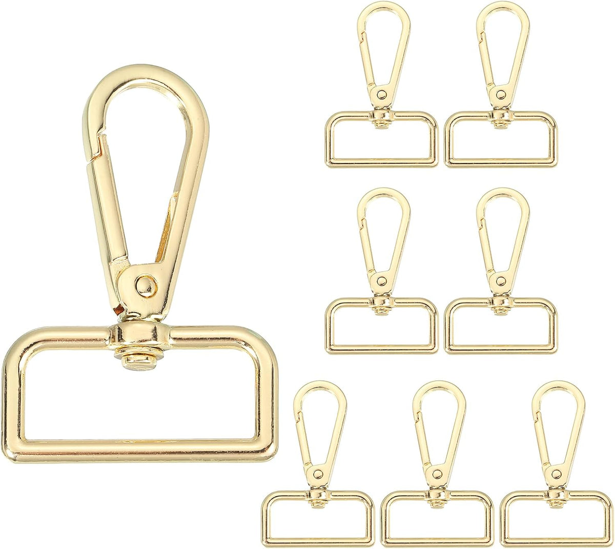 8Pcs Swivel Clasp Hooks, Swivel Purse Clips, 1.26" ID x 2.36" Length 360° Metal Trigger Snap Hooks Lobster Claw Clasps for Keychain Purse Lanyard DIY, Gold