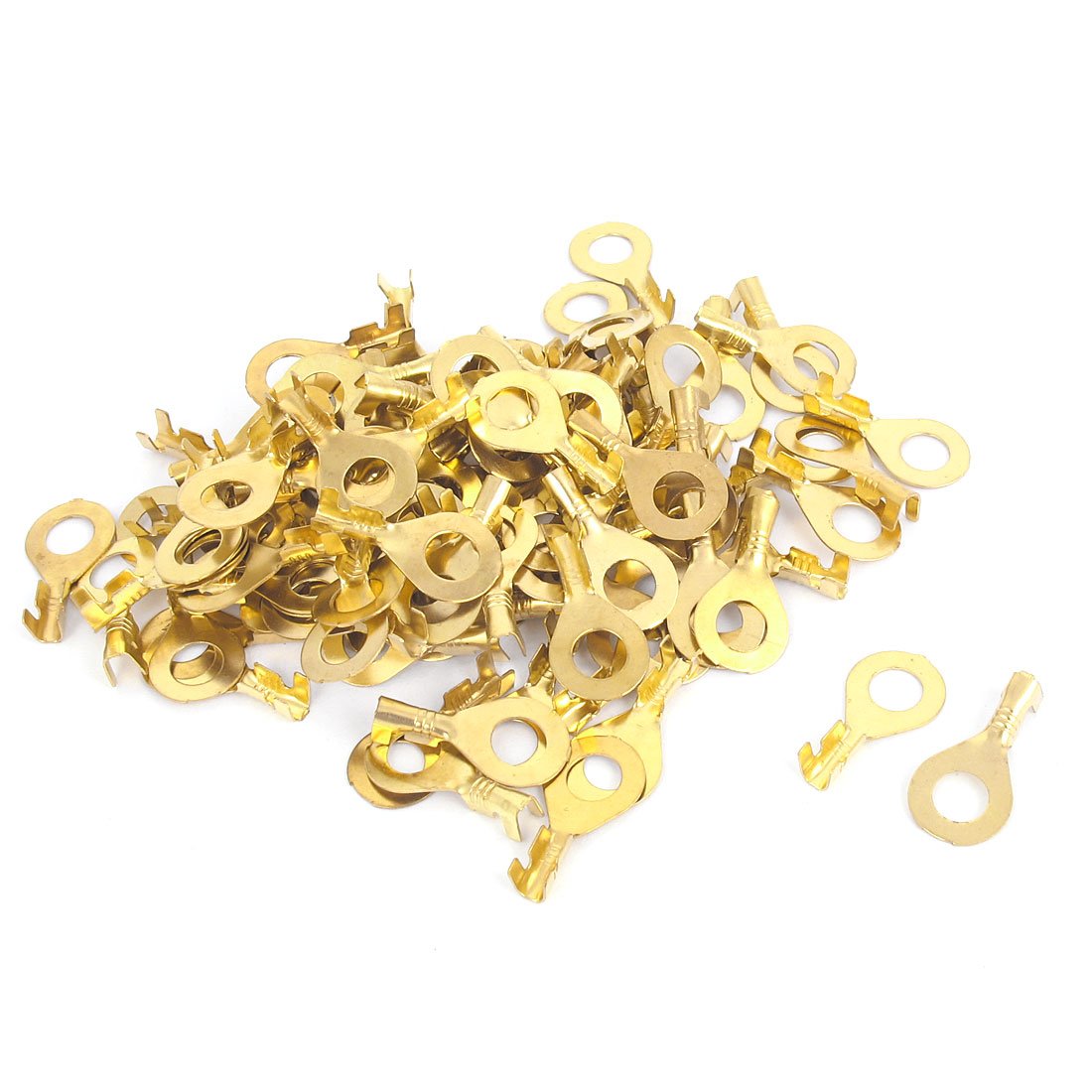 AWG9-3 M6 Stud Copper Tongue Non-Insulated Ring Terminals with 100 Piece, 19 Amp