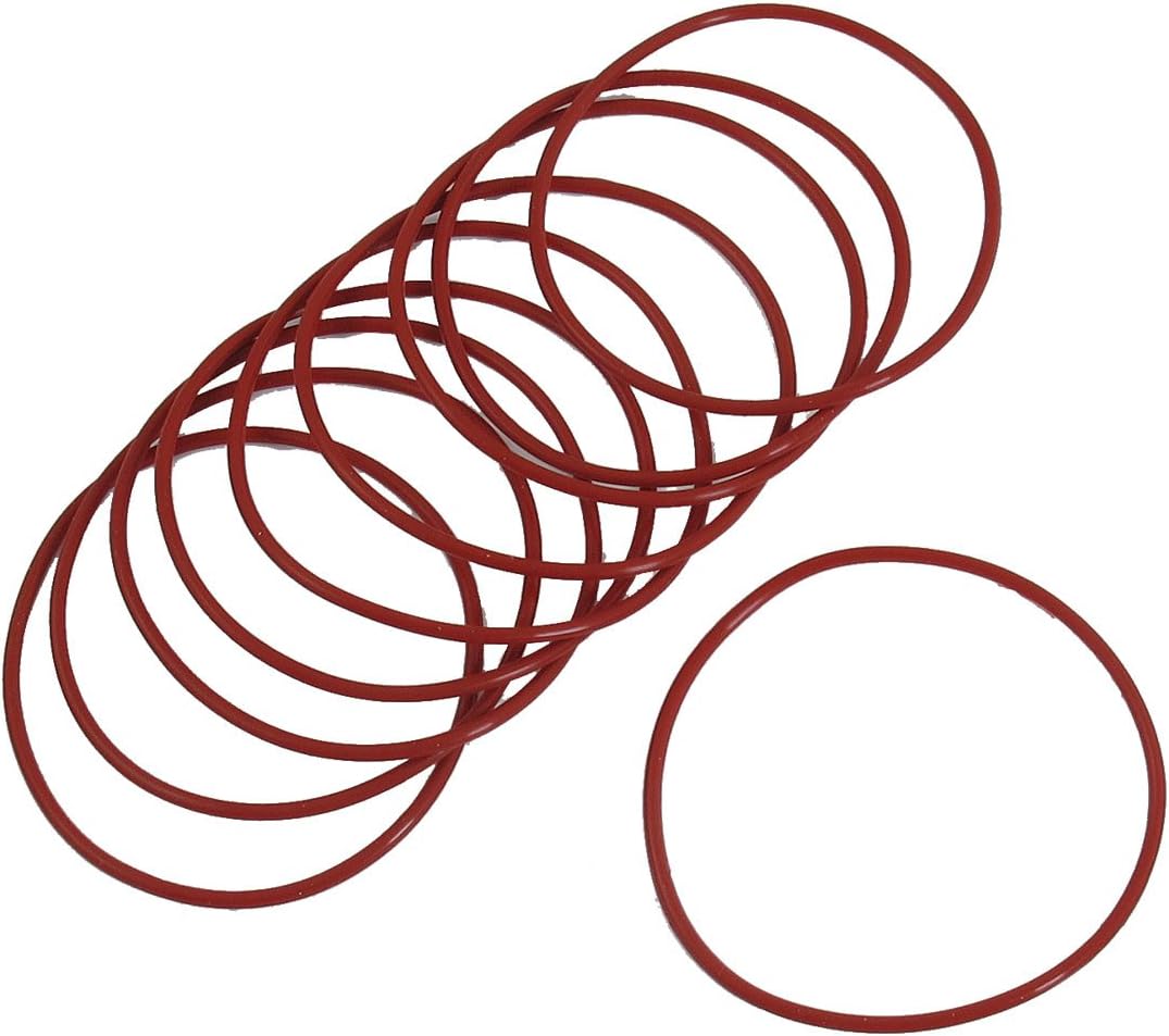75mm x 70mm x 2.5mm Red Rubber O Shaped Rings Oil Seal Gasket Washer 10 Pcs