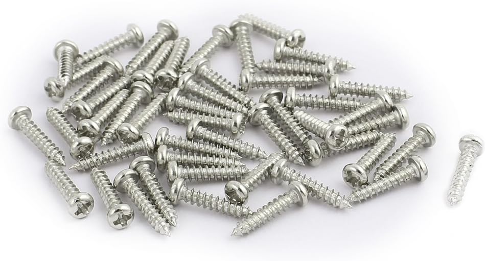 50pcs M2x10mm Stainless Steel Phillips Round Head Self Tapping Screws Bolts