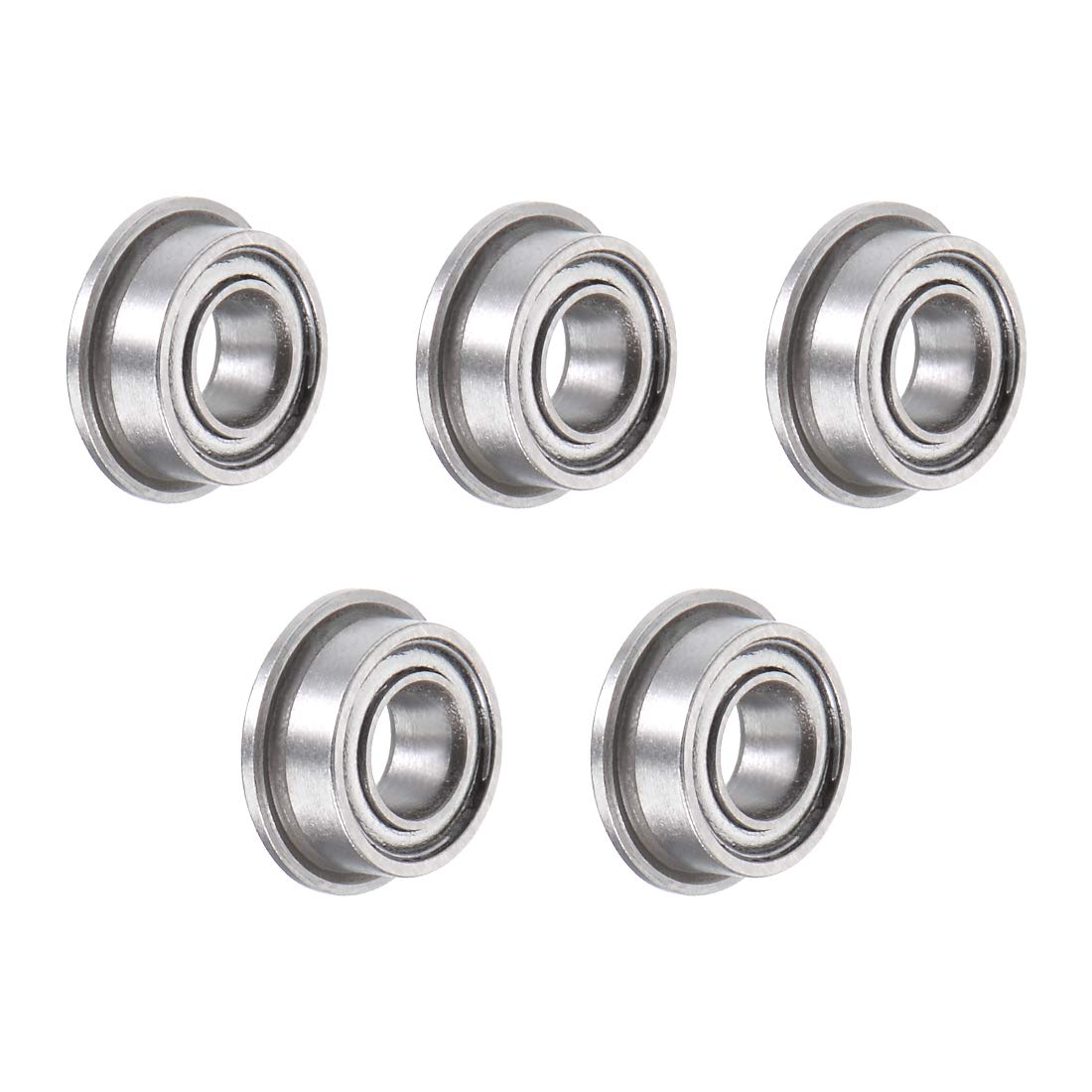 MF63ZZ Flange Ball Bearing 3x6x2.5mm Shielded Chrome Steel Bearings 5pcs