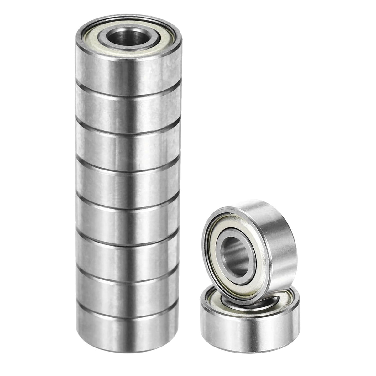 10pcs R3ZZ Deep Groove Ball Bearings 3/16" ID x 1/2" OD x 3/16" Height Miniature Bearings Double Metal Shielded Chrome Steel Z3 Bearing for Engineering Machinery, ABEC5