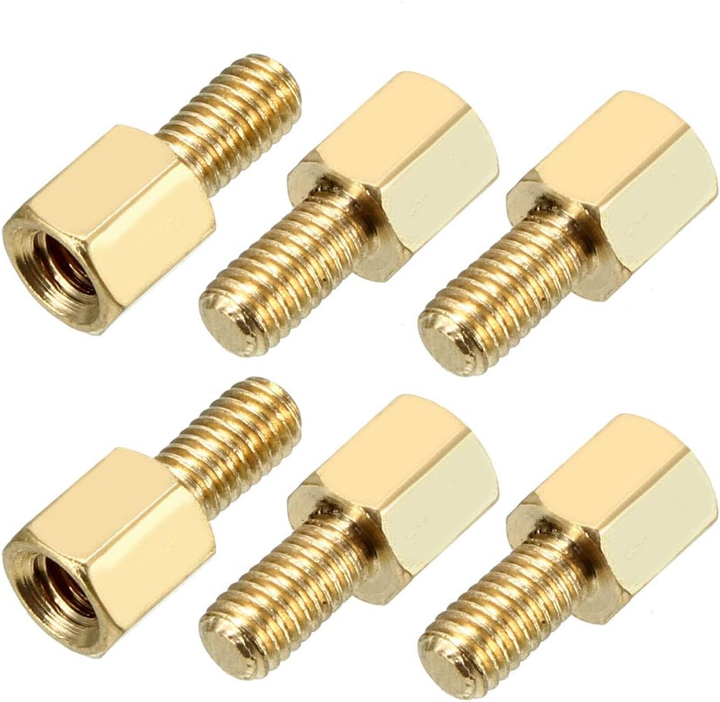 6pcs M3 5+6mm Female Male Thread Brass Hex Standoff Spacer Screws PCB Pillar