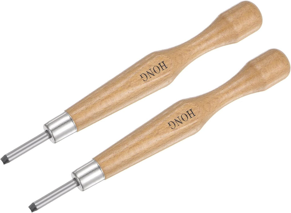 Wood Carving Knife Tools Chisels, 3mm 50# Carbon Steel Small Round Sculpting Graver for DIY Craft Sculpture Carpenter Beginners Experts, 2pcs
