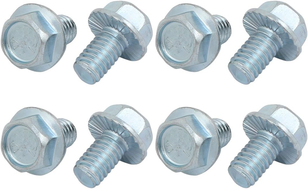 8Pcs 5/16-18 x 1/2 Inch Thread Carbon Steel Hex Serrated Head Flange Screw Bolt