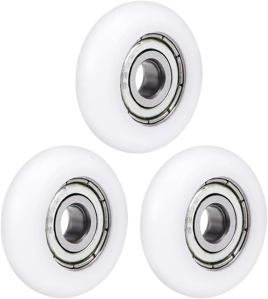 625ZZ Plastic Coated Ball Bearing 5x23x7mm for Door Windows Furniture Pulley 3pcs