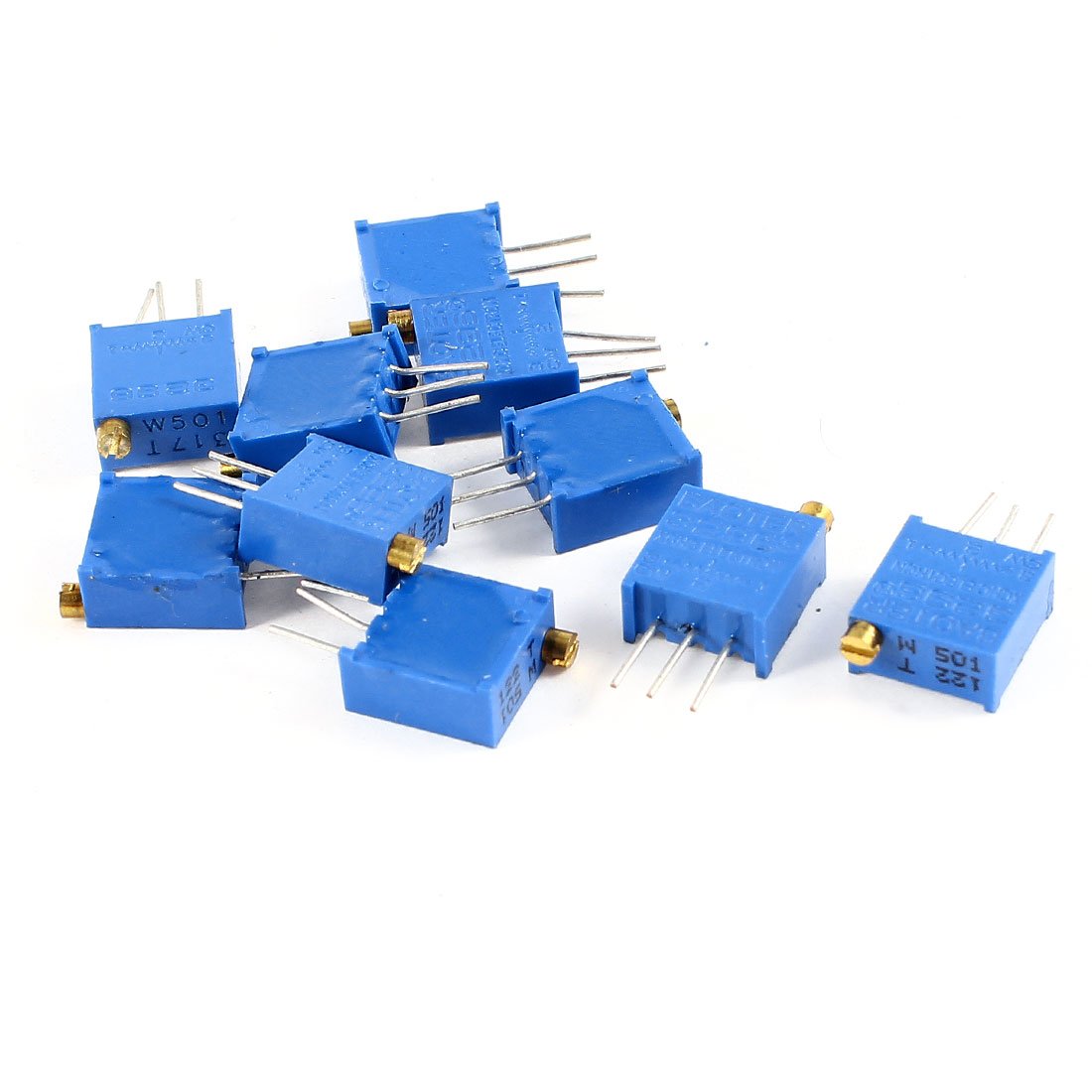 a14052600ux0968 10 Piece 500 Ohm 3296W 3 Pins Trim Pot Trimmer Potentiometer, 3296W-501