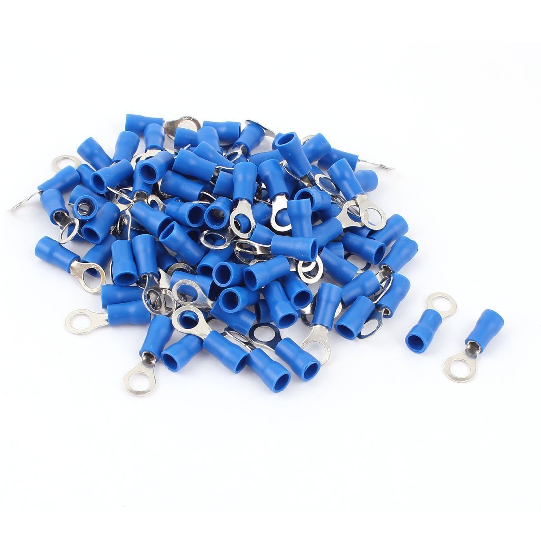 2-5S Wire Connector Ring Crimp Terminal 16-14AWG with 100 Piece, Blue