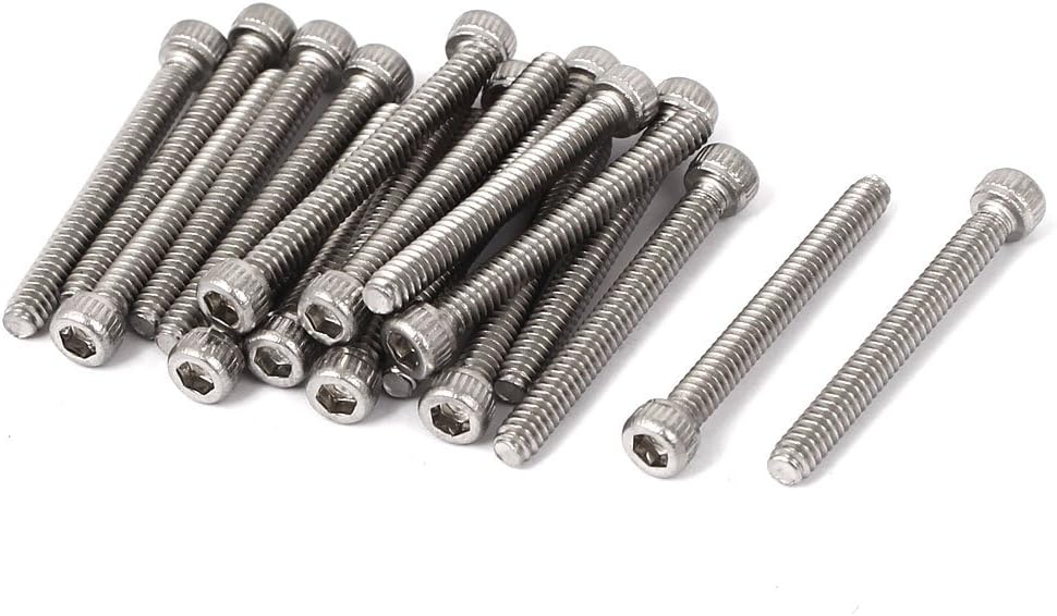 4#-40 x 1 Inch 304 Stainless Steel Internal Hex Drive Socket Cap Screws Bolts 20 Pcs