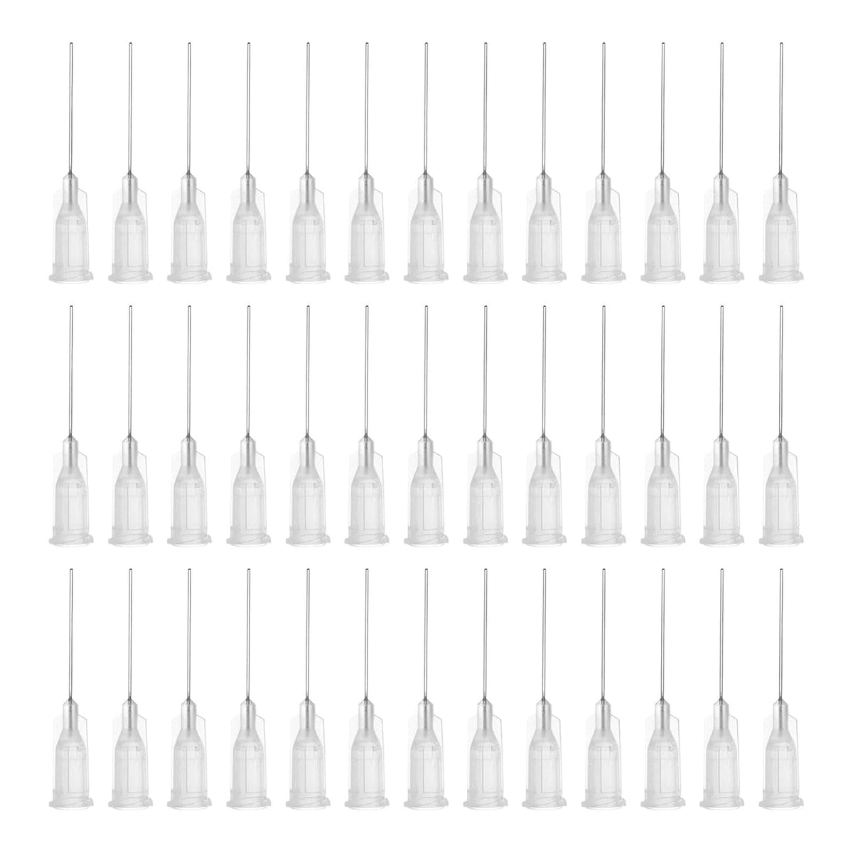 Industrial Blunt Tip Needle 27G 1 Inch Length with Luer Lock Screw Interface Connector, Dispensing Needle for Liquid Glue Gun, 40 Pcs (Transparent)