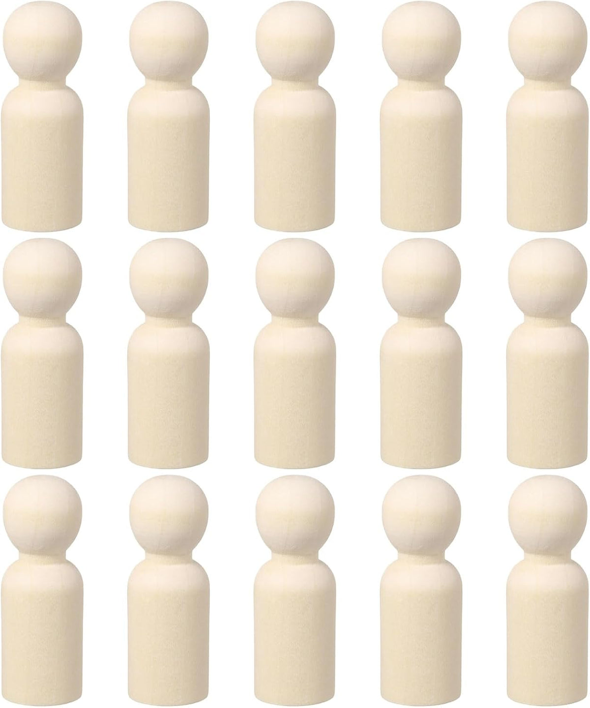 15 Pack Wood Peg, 3 Inch Boy-Shape Wooden Peg People, Unfinished Wooden Peg People Bodies Figures for DIY Art Crafts Painting
