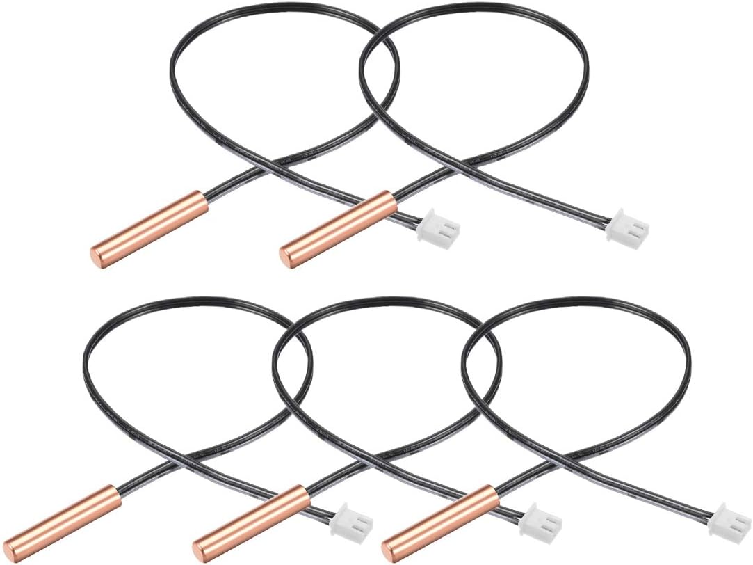 5 Pcs 20K NTC Thermistor Probe 15.7 Inch Copper Sensitive Temperature Temp Sensor for Air Conditioner