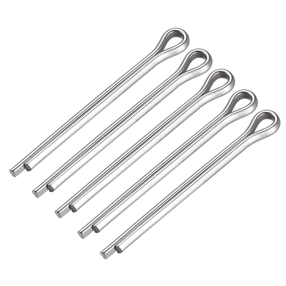 Split Cotter Pin - 4mm x 45mm 304 Stainless Steel 2-Prongs Silver Tone Fastener Clip Key 5Pcs
