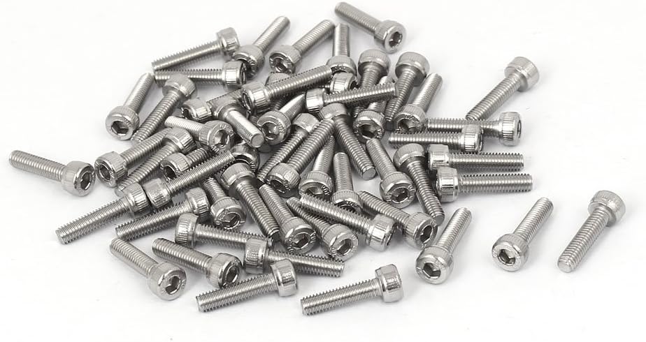 M3x12mm Thread 304 Stainless Steel Hex Socket Head Cap Screw Bolt DIN912 55pcs