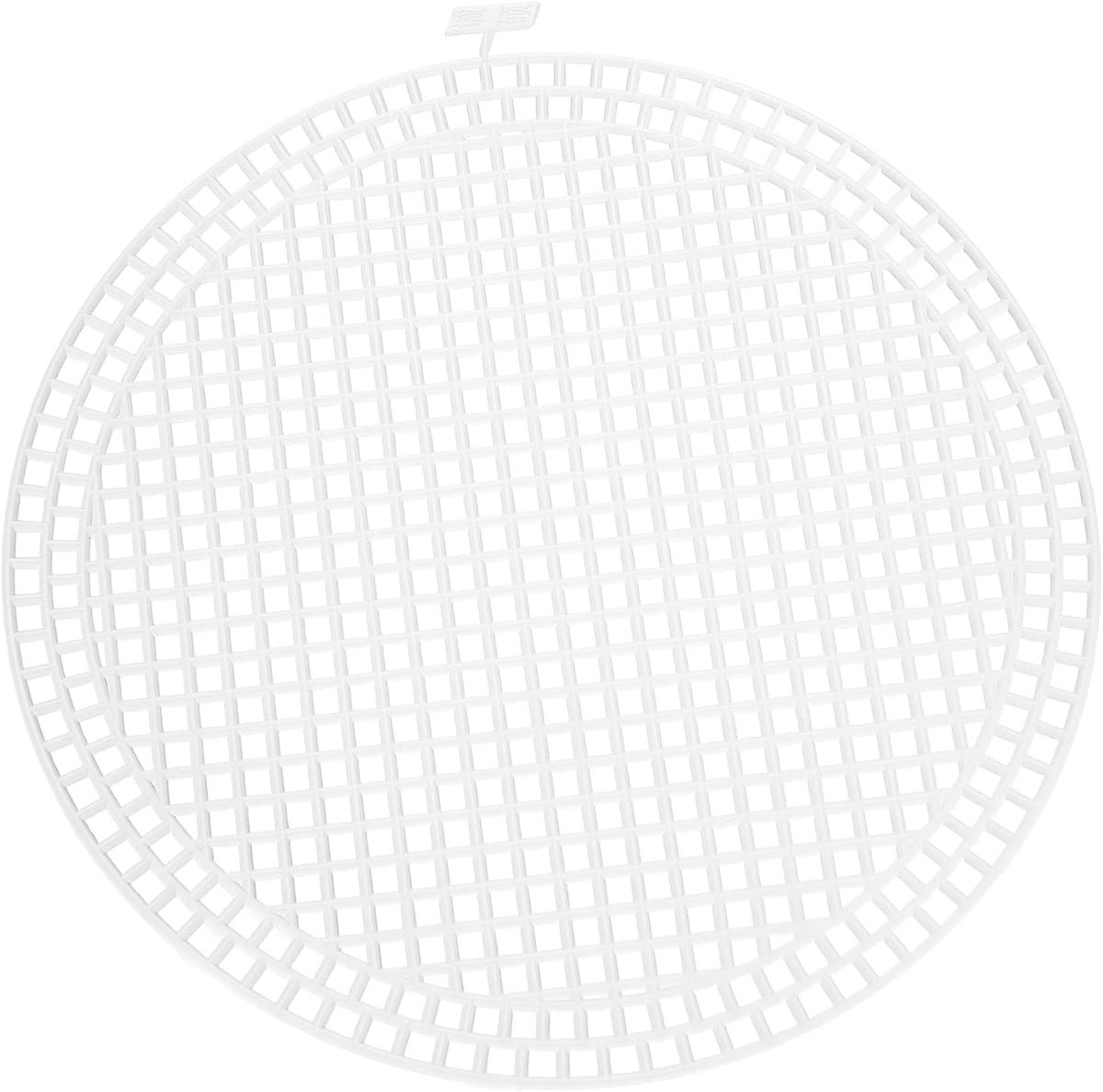 10Pcs Plastic Mesh Canvas Sheets, 6.7" Big Circle Mesh Mat for Embroidery, Knit Crochet, Craft Projects, Bag Making, Home Decoration, White
