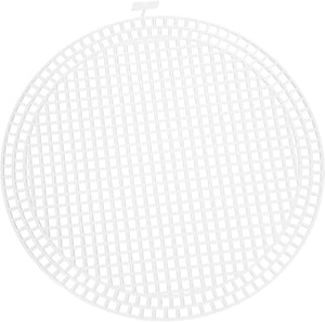 10Pcs Plastic Mesh Canvas Sheets, 6.7" Big Circle Mesh Mat for Embroidery, Knit Crochet, Craft Projects, Bag Making, Home Decoration, White