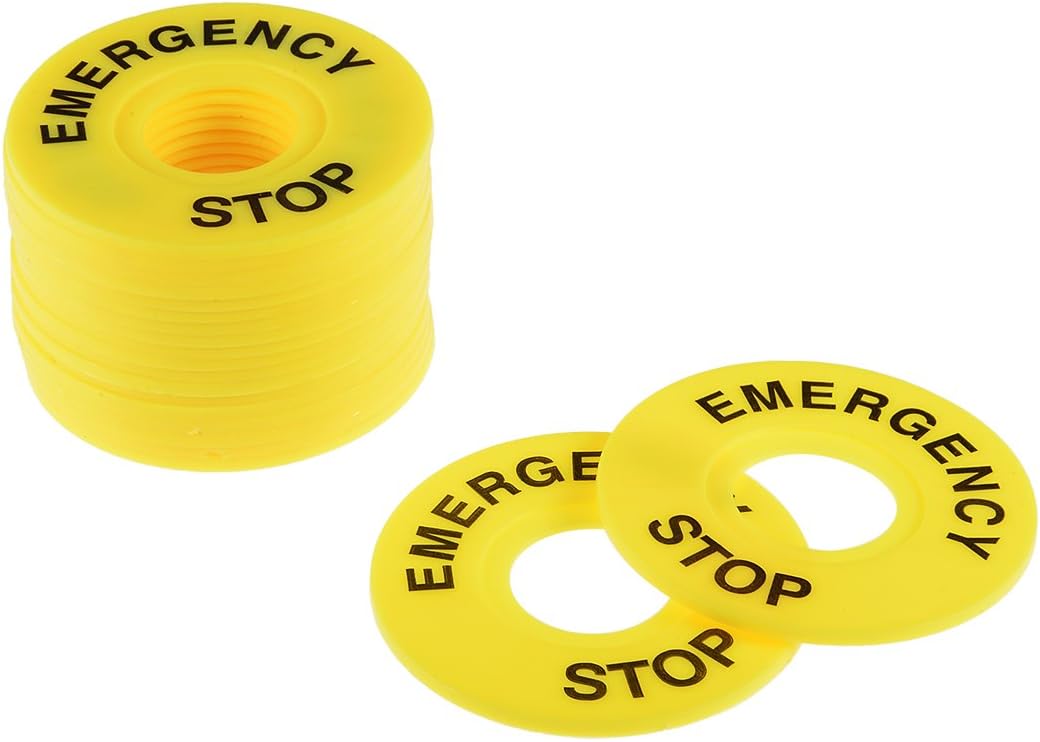 20 Pcs 22mm Inner Diameter Emergency Stop Sign for Push Button Switch Replacement