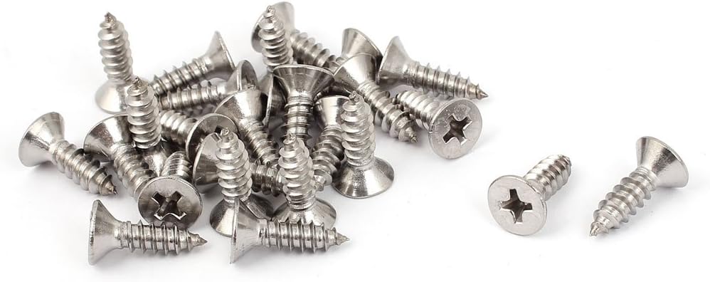 M4.8 x 16mm Cross Head Countersunk Self Tapping Screw 25 Pcs