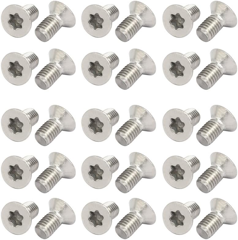 M5x10mm 304 Stainless Steel Fully Thread Flat Head Torx Screws Fasteners 30pcs
