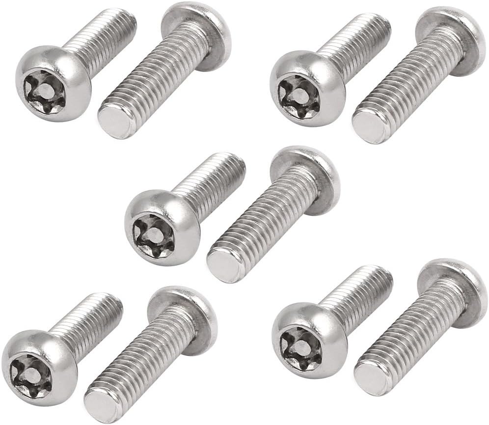 M6x20mm 304 Stainless Steel Button Head Torx Six-Lobe Security Tamper Proof Screws 10pcs