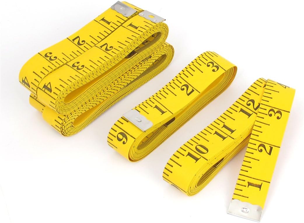 LinkMejor 300cm Sewing Cloth Dieting Tailor Craft Ruler Tape Measure 5pcs Yellow