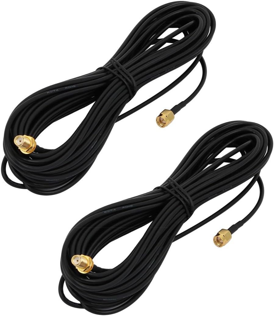 2pcs RG174 Coaxial Antenna Extension Cable SMA Female to Male Connector 9 Meters Long