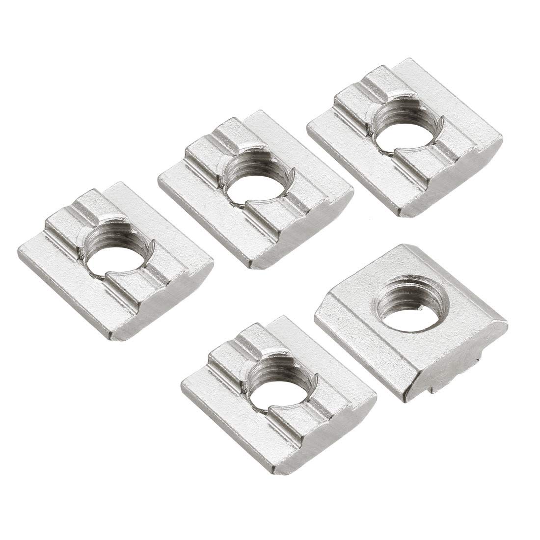 Slide in T-Nut, M8 Threaded for 3030 Series Aluminum Extrusions Profile, Pack of 5