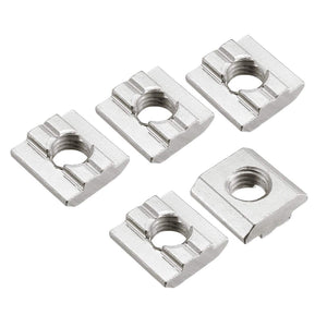 Slide in T-Nut, M8 Threaded for 3030 Series Aluminum Extrusions Profile, Pack of 5